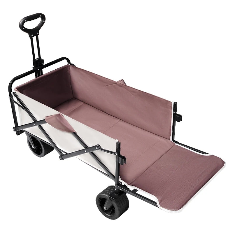 Chargez l&#39;image dans la visionneuse de la galerie, Extender Folding Cart Outdoor Extra Long Utility Large Capacity Wagon Cart Camping Picnic Trolley Beach Collapse Folding Cart
