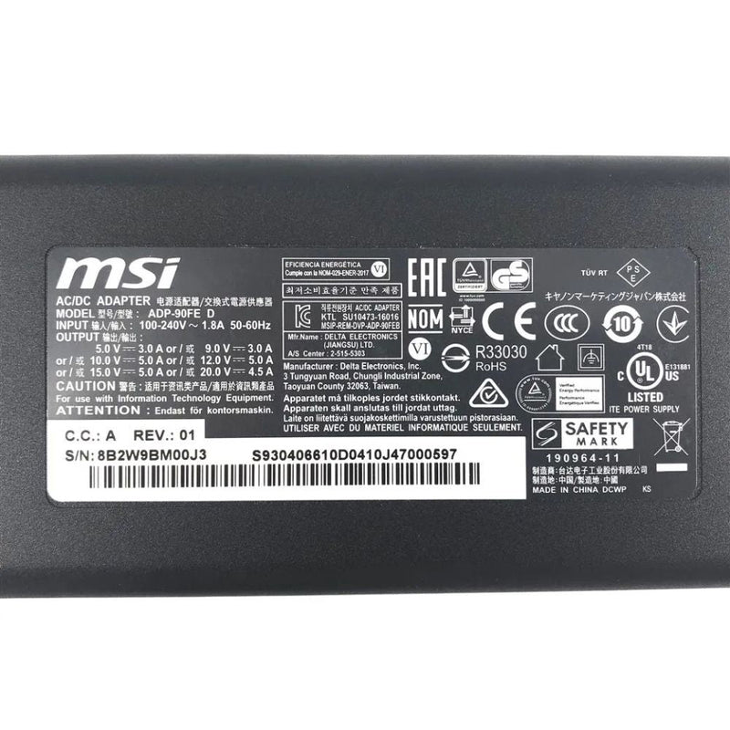 Load image into Gallery viewer, [20V-4.5A/90W][TYPE-C/USB-C] MSI Prestige 14 15 DELL Latitude 11 5175 5179 7275 7370 5280 5480 5580 7280 7480 7380 XPS 12 9250 Laptop AC Power Supply Adapter Charger
