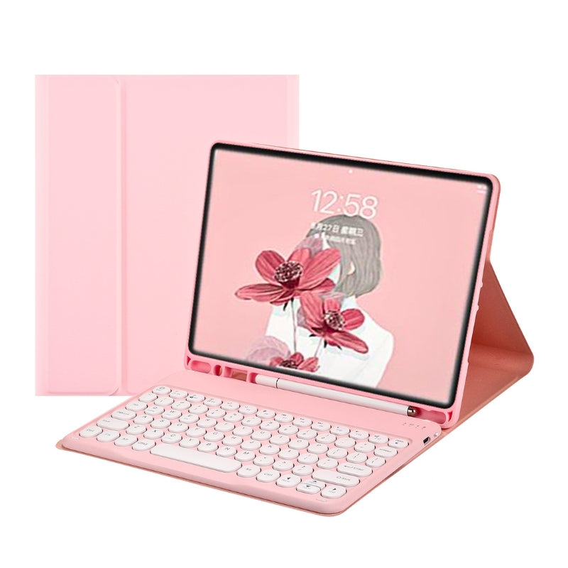 Cargue la imagen en el visor de la galería, [Detachable Keyboard][Round Keycaps] Samsung Galaxy Tab S10 Plus 2024 12.4&quot; (X820/X826) - Smart Wireless Trackpad Keyboard Flip Case With Pen Slot
