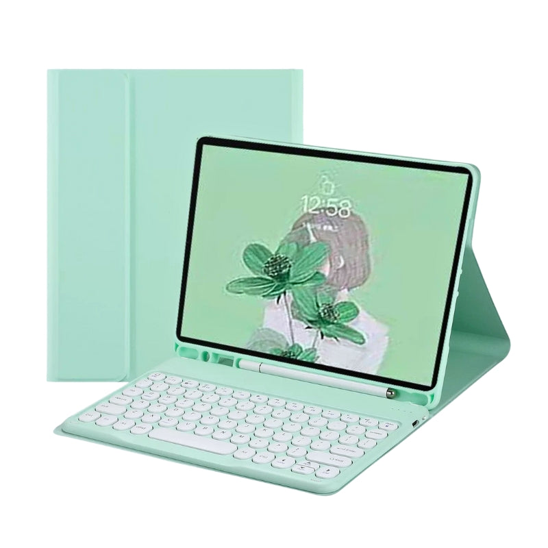 Cargue la imagen en el visor de la galería, [Detachable Keyboard][Round Keycaps] Samsung Galaxy Tab S10 Plus 2024 12.4&quot; (X820/X826) - Smart Wireless Trackpad Keyboard Flip Case With Pen Slot
