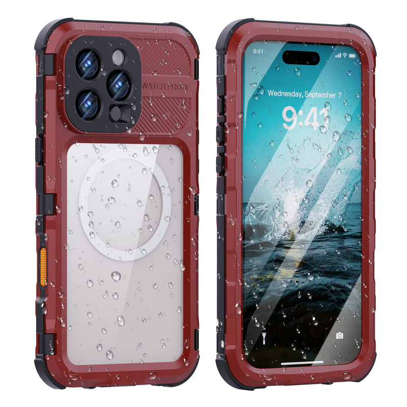 Load image into Gallery viewer, [IP68/10FT Waterproof][Magsafe Compatible] Apple iPhone 16 / 16 Plus / 16 Pro / 16 Pro Max - Redpepper M Series Metal Heavy Duty Waterproof Magnetic Silicone Phone Case With Lanyard
