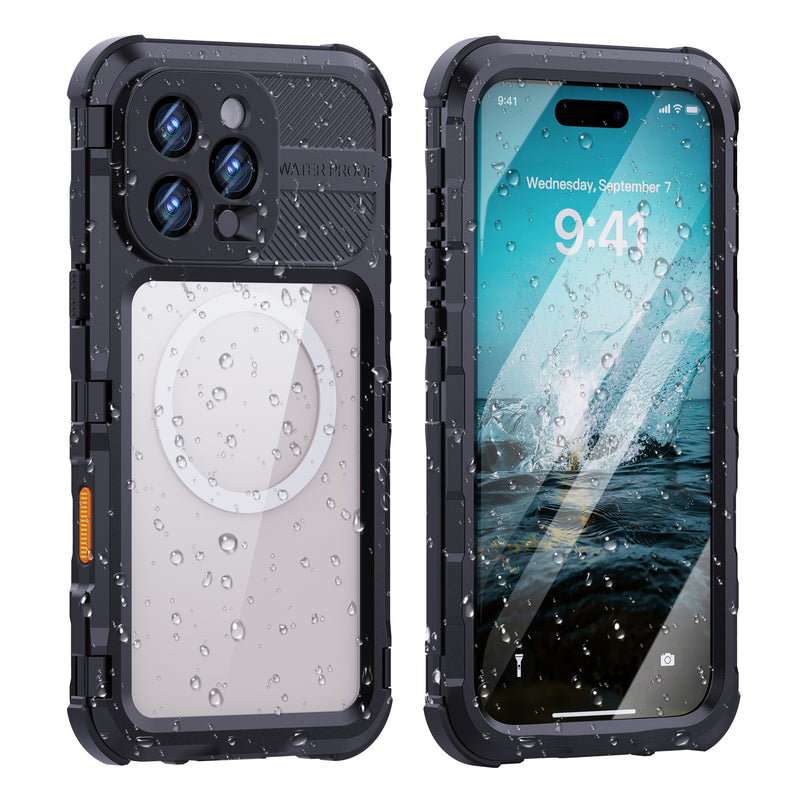 Load image into Gallery viewer, [IP68/10FT Waterproof][Magsafe Compatible] Apple iPhone 16 / 16 Plus / 16 Pro / 16 Pro Max - Redpepper M Series Metal Heavy Duty Waterproof Magnetic Silicone Phone Case With Lanyard
