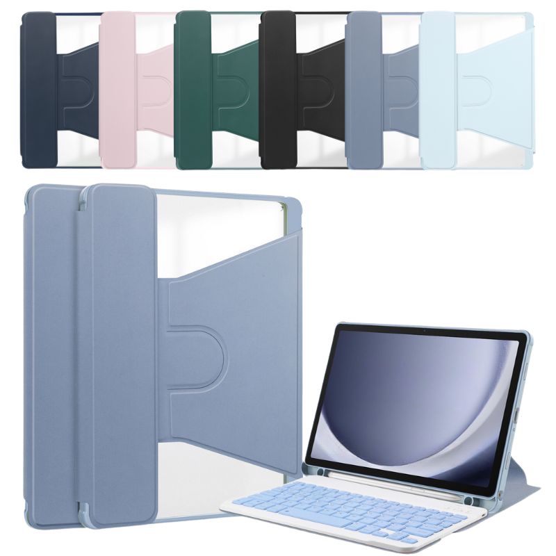 Cargue la imagen en el visor de la galería, [Detachable Keyboard][With Backlit] Samsung Galaxy Tab S9 Plus/S9 FE Plus 12.4&quot; - 360 Degree Rotating Magnetic Flip Cover Case With Pen Slot
