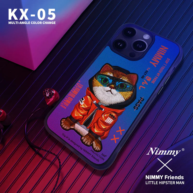 Cargue la imagen en el visor de la galería, Nimmy Pet Animal Series iPhone 13/14/15/Pro/Max Embroidery 3D Cute Cool Case - Polar Tech Australia
