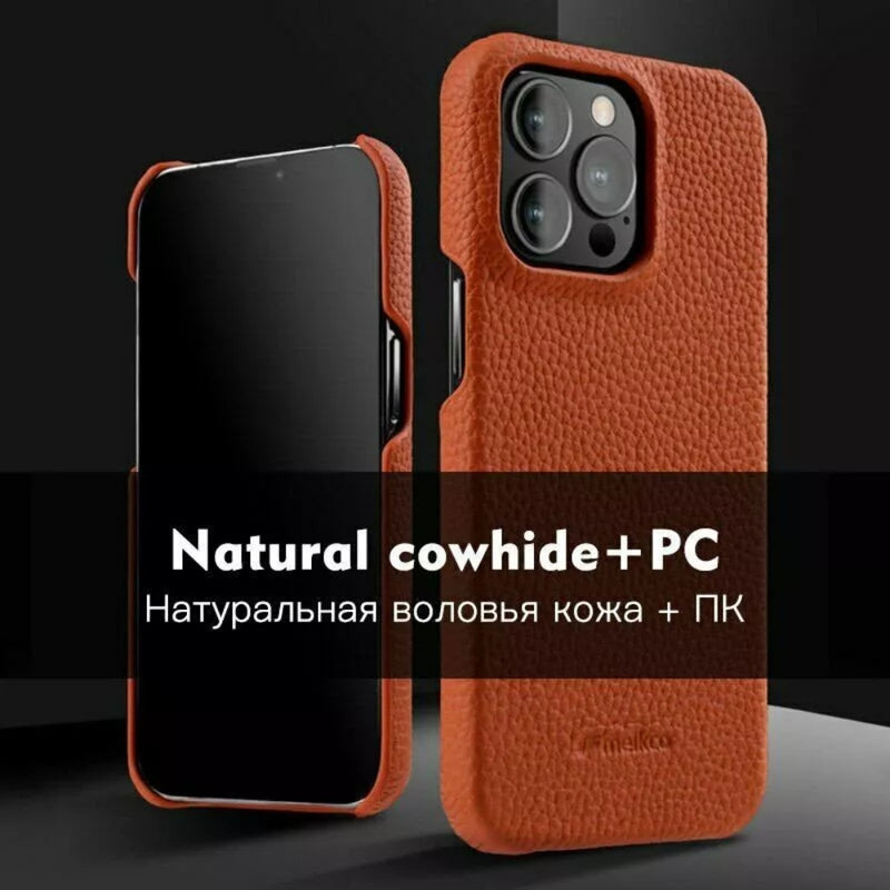 Chargez l&#39;image dans la visionneuse de la galerie, Apple iPhone 13/mini/Pro/Max - Melkco Business Drop Proof Cowhide + PC Genuine Leather Series Case
