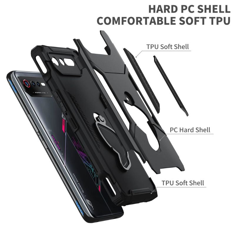 Cargue la imagen en el visor de la galería, [Built-in Stand] ASUS Rog Phone 6 &amp; 6 Pro &amp; 6D &amp; Ultimate - 360° Rotating Kickstand Heavy Duty Series Military Grade Case
