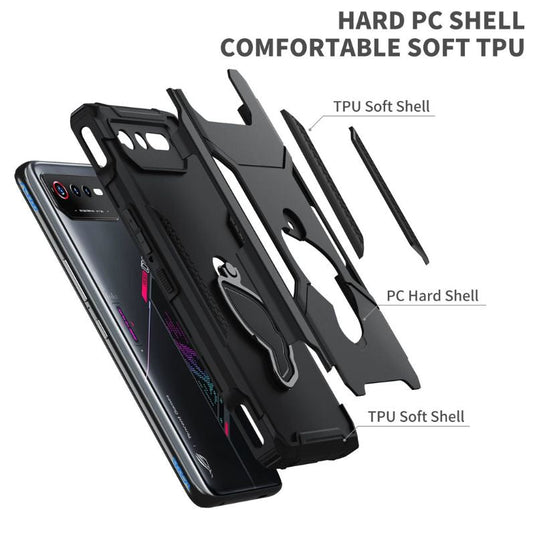 [Built-in Stand] ASUS Rog Phone 6 & 6 Pro & 6D & Ultimate - 360° Rotating Kickstand Heavy Duty Series Military Grade Case