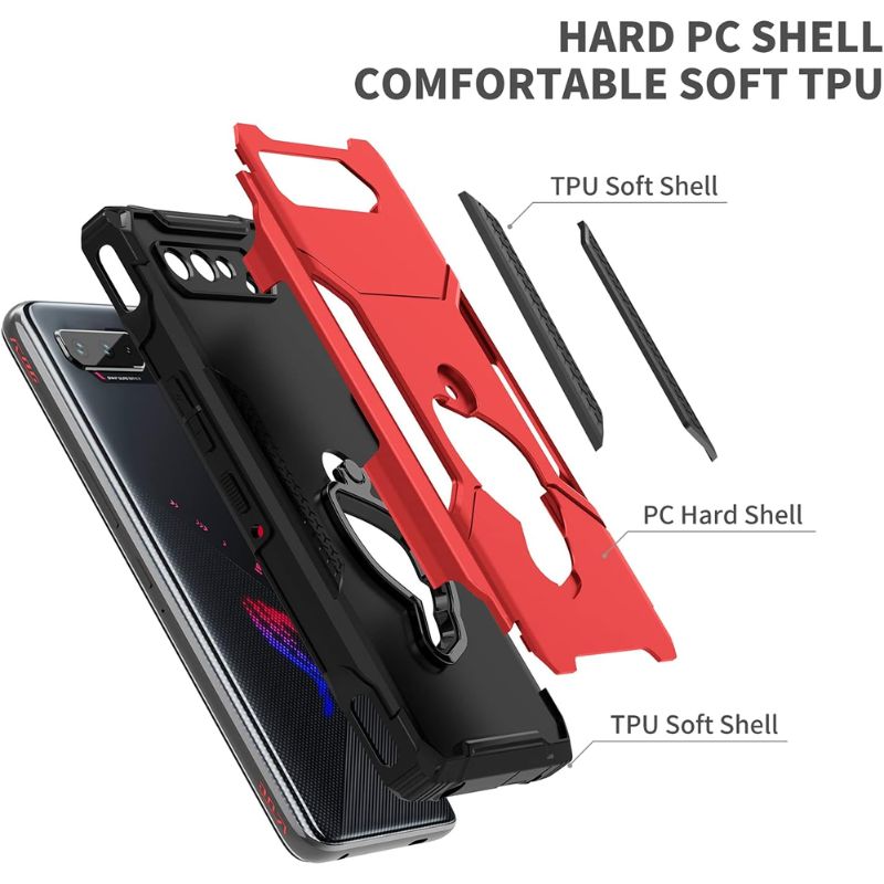 Cargue la imagen en el visor de la galería, [Built-in Stand] ASUS Rog Phone 5 &amp; Pro &amp; 5s &amp; 5s Pro &amp; 5 Ultimate - 360° Rotating Kickstand Heavy Duty Series Military Grade Case
