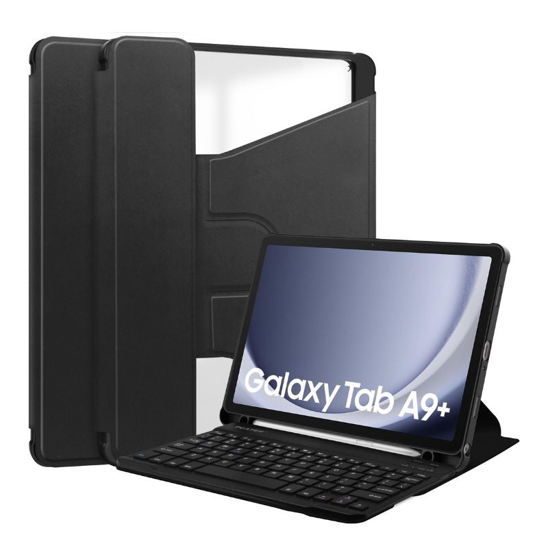 Cargue la imagen en el visor de la galería, [Detachable Keyboard][With Backlit] Samsung Galaxy Tab S9 Plus/S9 FE Plus 12.4&quot; - 360 Degree Rotating Magnetic Flip Cover Case With Pen Slot
