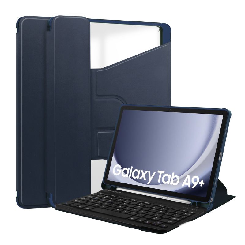 Cargue la imagen en el visor de la galería, [Detachable Keyboard][With Backlit] Samsung Galaxy Tab S9 Plus/S9 FE Plus 12.4&quot; - 360 Degree Rotating Magnetic Flip Cover Case With Pen Slot
