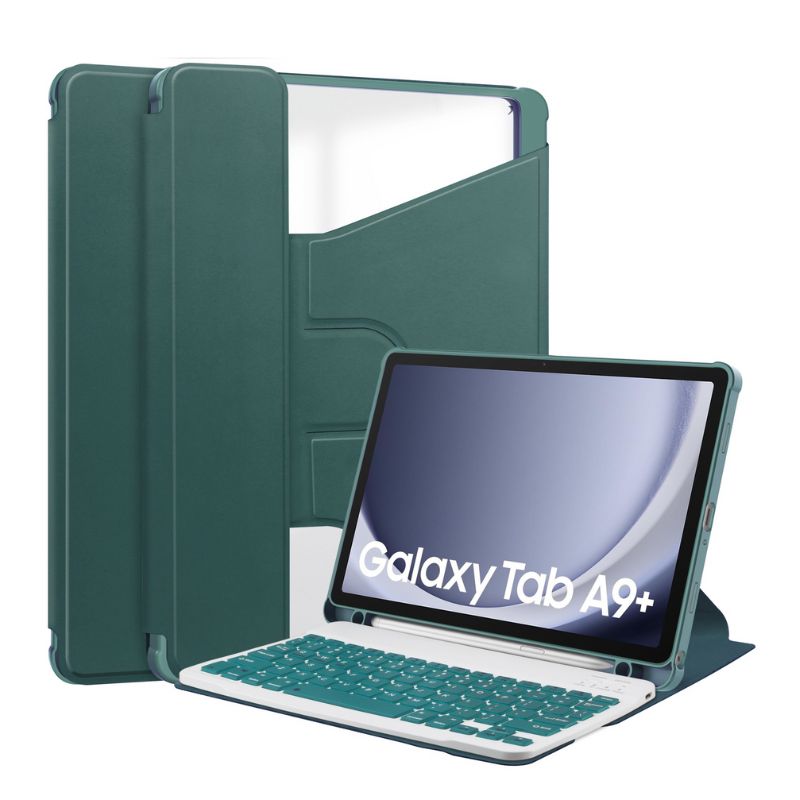 Cargue la imagen en el visor de la galería, [Detachable Keyboard][With Backlit] Samsung Galaxy Tab S9 Plus/S9 FE Plus 12.4&quot; - 360 Degree Rotating Magnetic Flip Cover Case With Pen Slot
