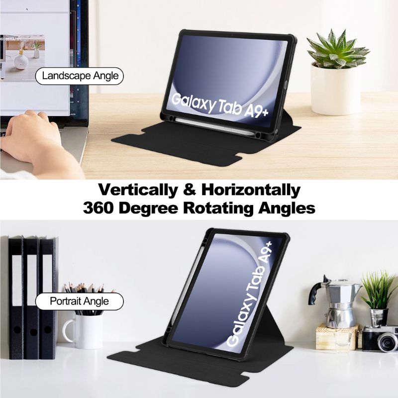 Cargue la imagen en el visor de la galería, [Detachable Keyboard][With Backlit] Samsung Galaxy Tab S9 Plus/S9 FE Plus 12.4&quot; - 360 Degree Rotating Magnetic Flip Cover Case With Pen Slot
