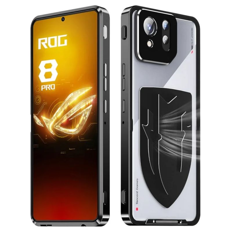 Cargue la imagen en el visor de la galería, ASUS Rog Phone 8 &amp; 8 Pro - Transparent Cooling Phone Essentials Series Case With Metal Lens Cover
