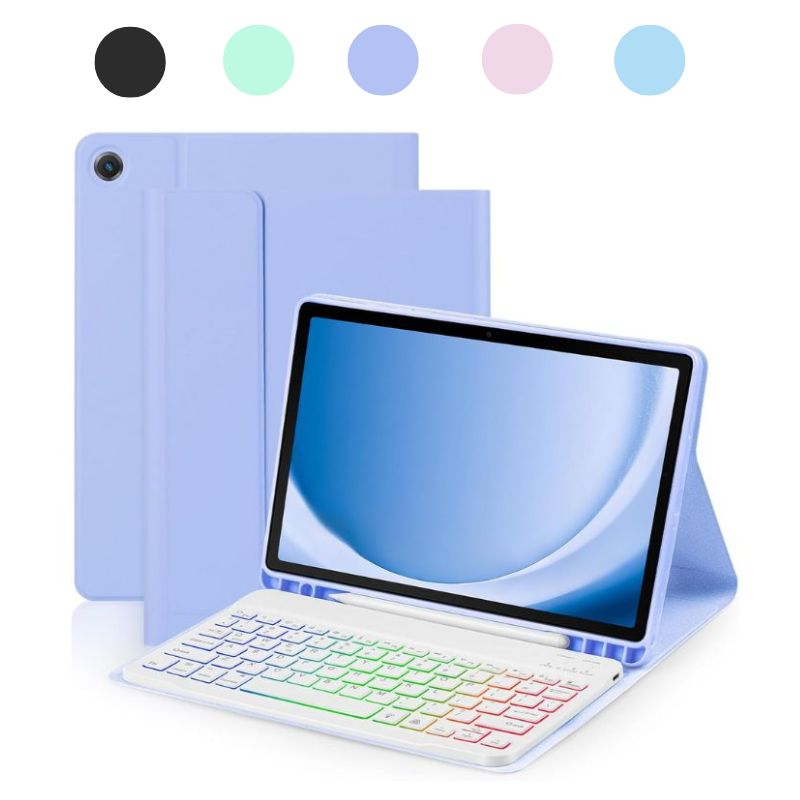 Load image into Gallery viewer, [Detachable Keyboard][With RGB Backlit][Square Keycaps] Samsung Galaxy Tab S9 Plus &amp; S9 FE Plus 12.4&quot; - Smart Wireless Trackpad Keyboard Flip Case With Pen Slot
