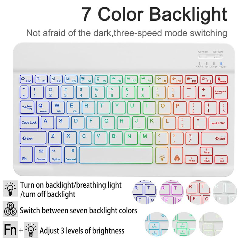 Cargue la imagen en el visor de la galería, [Detachable Keyboard][With RGB Backlit][Square Keycaps] Samsung Galaxy Tab A9 Plus 11&quot; 2023 (SM-X210/X215/X216) - Smart Wireless Trackpad Keyboard Flip Case With Pen Slot
