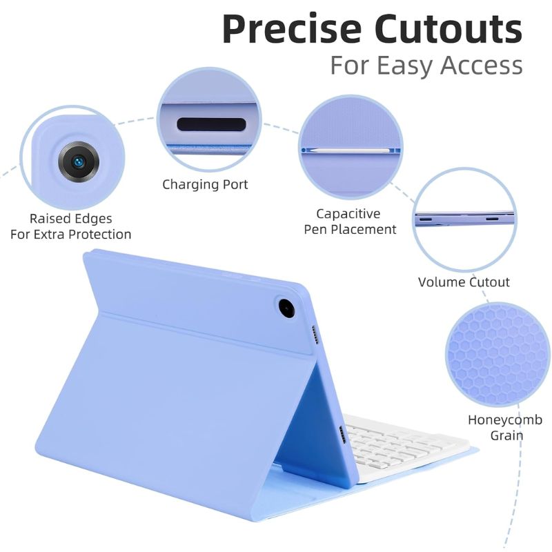 Chargez l&#39;image dans la visionneuse de la galerie, [Detachable Keyboard][With RGB Backlit][Square Keycaps] Samsung Galaxy Tab S9 &amp; S9 FE 11&quot; - Smart Wireless Trackpad Keyboard Flip Case With Pen Slot
