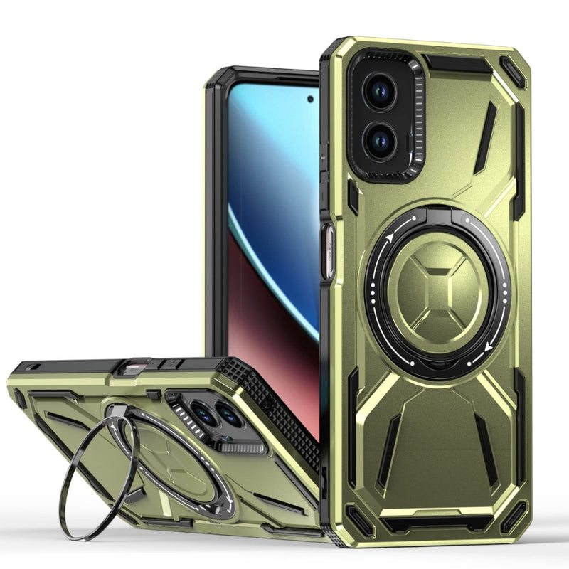 Chargez l&#39;image dans la visionneuse de la galerie, Motorola Moto G Play 4G (2024) - Golden Armor Generation 2 Magnetic Stand Heavy Duty Series Case
