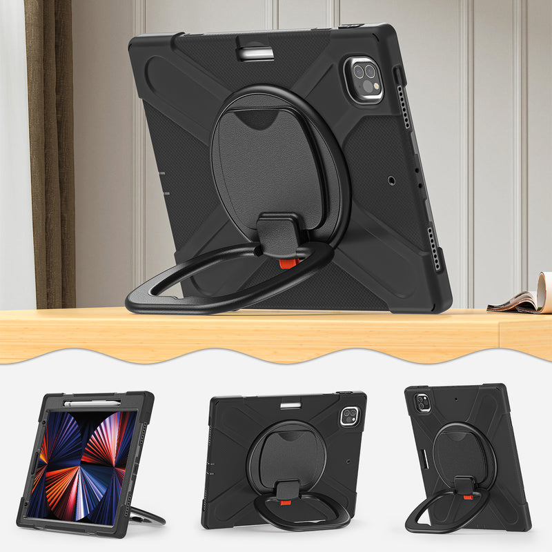 Cargue la imagen en el visor de la galería, Apple iPad Pro 12.9&quot; 3rd/4th/5th/6th Gen 360 Degree Rotation Heavy Duty EVA Kid Friendly Ring Holder Stand Case - Polar Tech Australia
