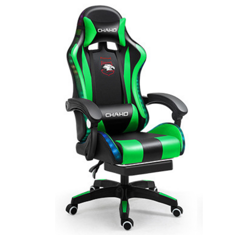 Chargez l&#39;image dans la visionneuse de la galerie, [Built-in RBG LED Light] PU Leather Latex Cushion Gaming Racing Chair Office Chair - Polar Tech Australia
