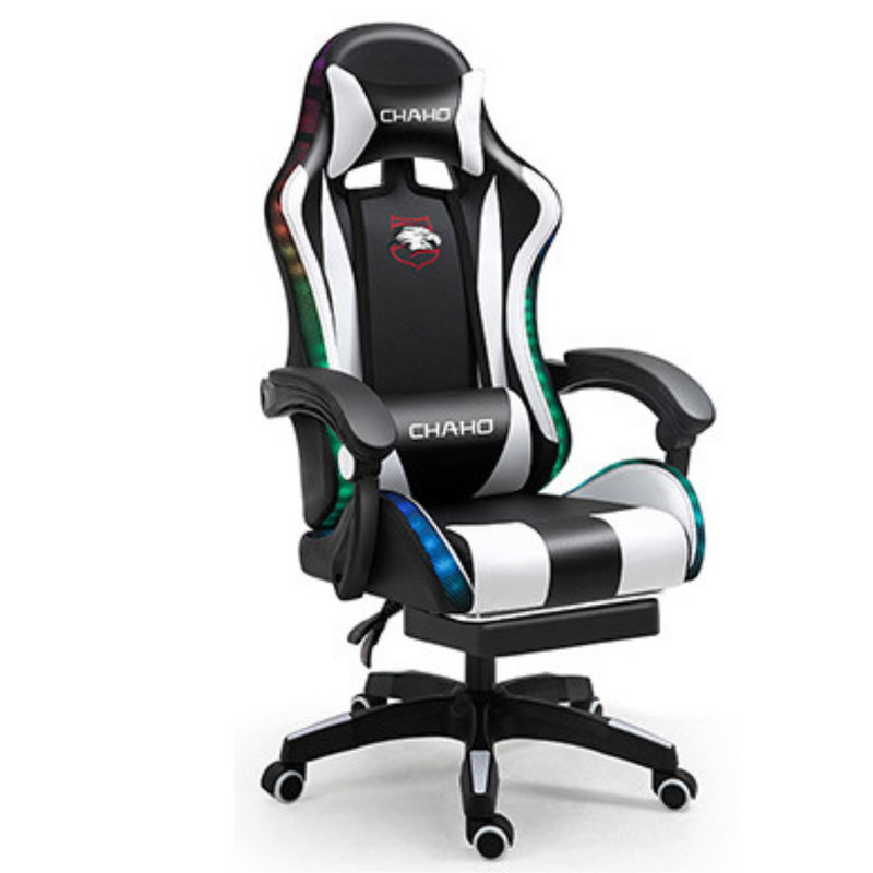 Chargez l&#39;image dans la visionneuse de la galerie, [Built-in RBG LED Light] PU Leather Latex Cushion Gaming Racing Chair Office Chair - Polar Tech Australia
