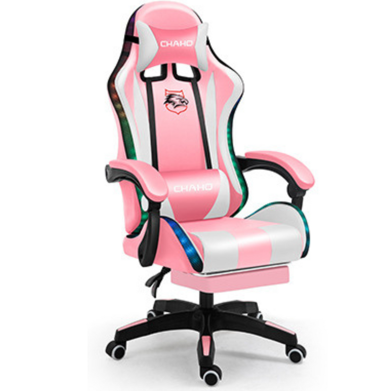 Cargue la imagen en el visor de la galería, [Built-in RBG LED Light] PU Leather Latex Cushion Gaming Racing Chair Office Chair - Polar Tech Australia
