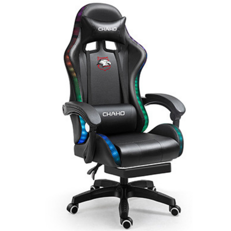 Chargez l&#39;image dans la visionneuse de la galerie, [Built-in RBG LED Light] PU Leather Latex Cushion Gaming Racing Chair Office Chair - Polar Tech Australia
