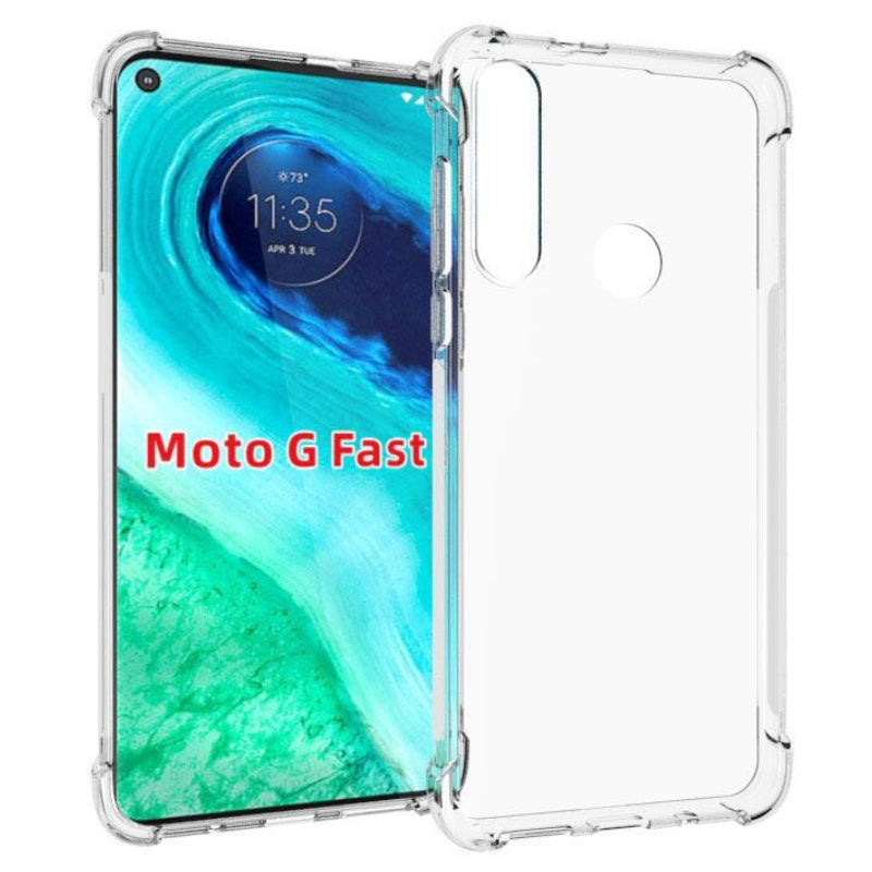 Chargez l&#39;image dans la visionneuse de la galerie, Motorola Moto G Fast - AirPillow Cushion Transparent Soft Clear TPU Four Corners Protective Case
