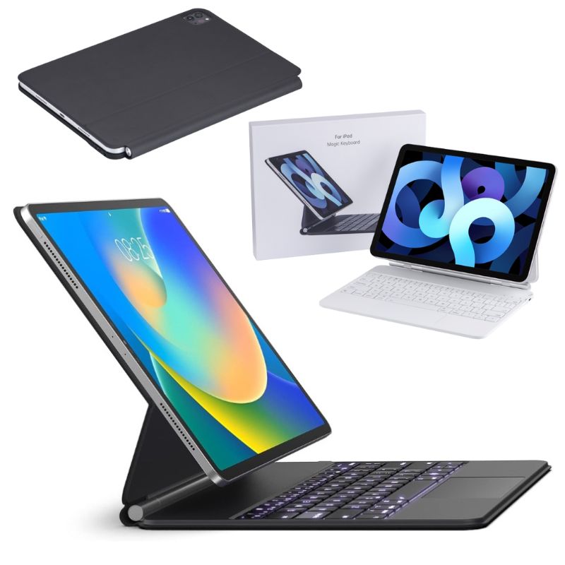 Chargez l&#39;image dans la visionneuse de la galerie, [Magic Keybord] Apple iPad Pro 11&quot; (1st/2nd/3rd/4th Gen 2018/2020/2021/2022) ipad Air 10.9&quot; 4/5th Gen (2020/2022) iPad Air 11&#39;&#39; 6th Gen (2024) - Precision Multi-Touch Trackpad Magnetic Smart Wireless Keyboard Case With Backlit Keys
