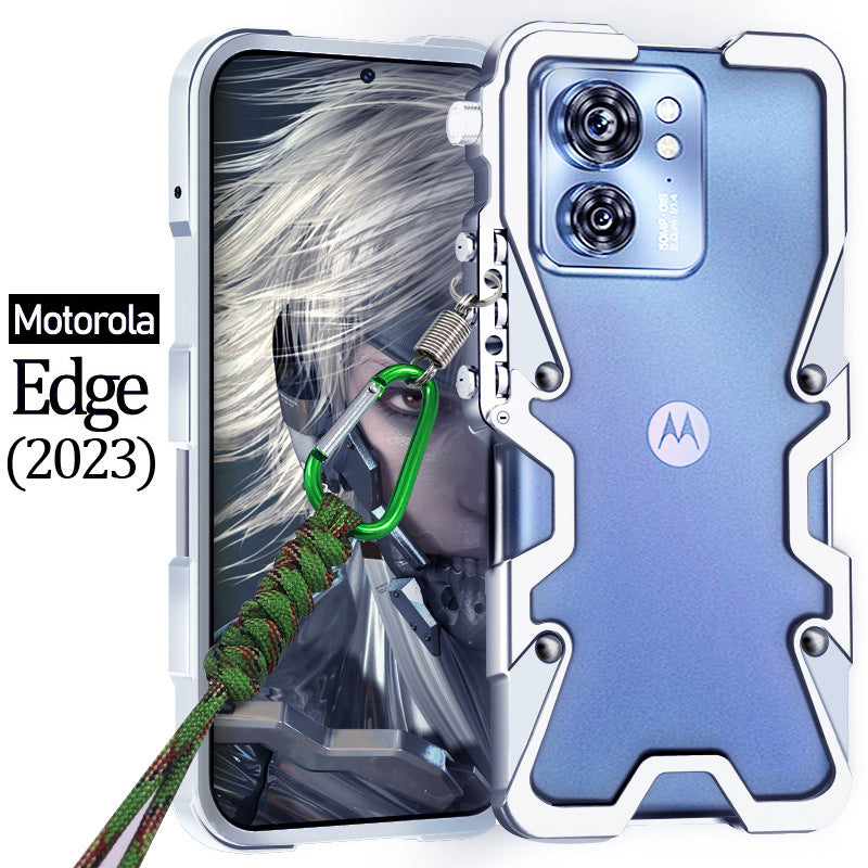 Chargez l&#39;image dans la visionneuse de la galerie, [With Lanyard] Motorola Moto Edge 2023 - Metal Phone Border Mechanics Series Case
