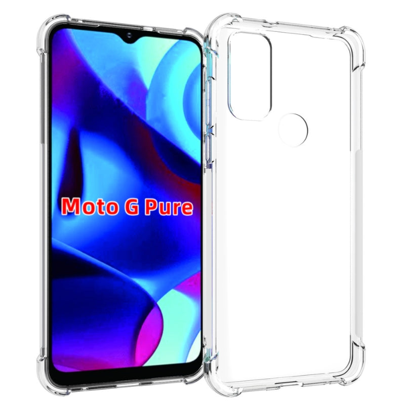 Chargez l&#39;image dans la visionneuse de la galerie, Motorola Moto G Pure - AirPillow Cushion Transparent Soft Clear TPU Four Corners Protective Case
