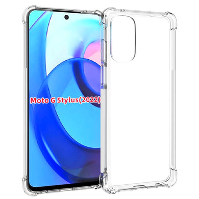 Motorola Moto Edge X30 - AirPillow Cushion Transparent Soft Clear TPU Four Corners Protective Case With 2PC 9HD Tempered Glass Screen Protector