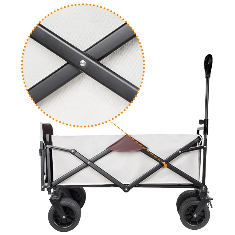 Chargez l&#39;image dans la visionneuse de la galerie, Extender Folding Cart Outdoor Extra Long Utility Large Capacity Wagon Cart Camping Picnic Trolley Beach Collapse Folding Cart
