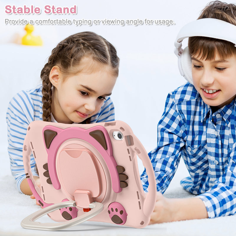 Cargue la imagen en el visor de la galería, Apple iPad 10th 2022 10.9“ EVA Kid Friendly Cat Style Heavy Duty Case with Handle Stand Ring - Polar Tech Australia
