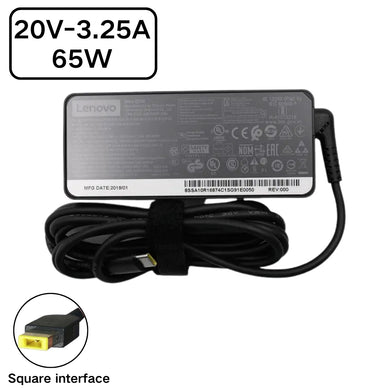 [20V-3.25A/65W][Cuadrado amarillo] Cargador adaptador de fuente de alimentación de CA para computadora portátil Lenovo original