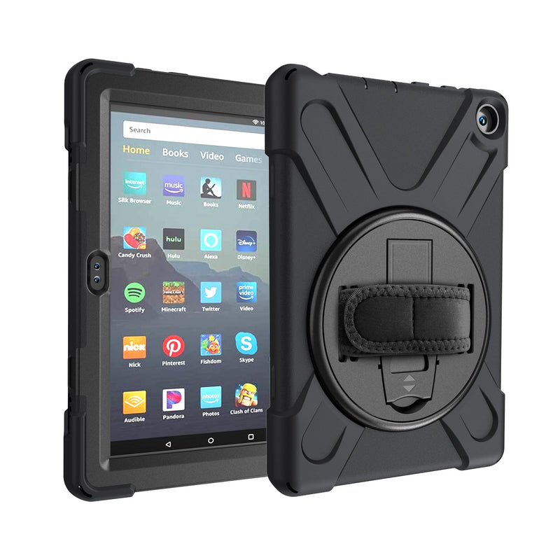 Chargez l&#39;image dans la visionneuse de la galerie, Amazon Kindle Fire 8 2020 Heavy Duty 360 Degree Rotate Stand Hand Strap Case - Polar Tech Australia
