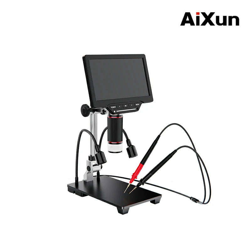 Chargez l&#39;image dans la visionneuse de la galerie, [AiXun DM21] 7-Inch Electronic Digital Microscope with Multimeter Design for Soldering – 2-in-1 Precision Tool
