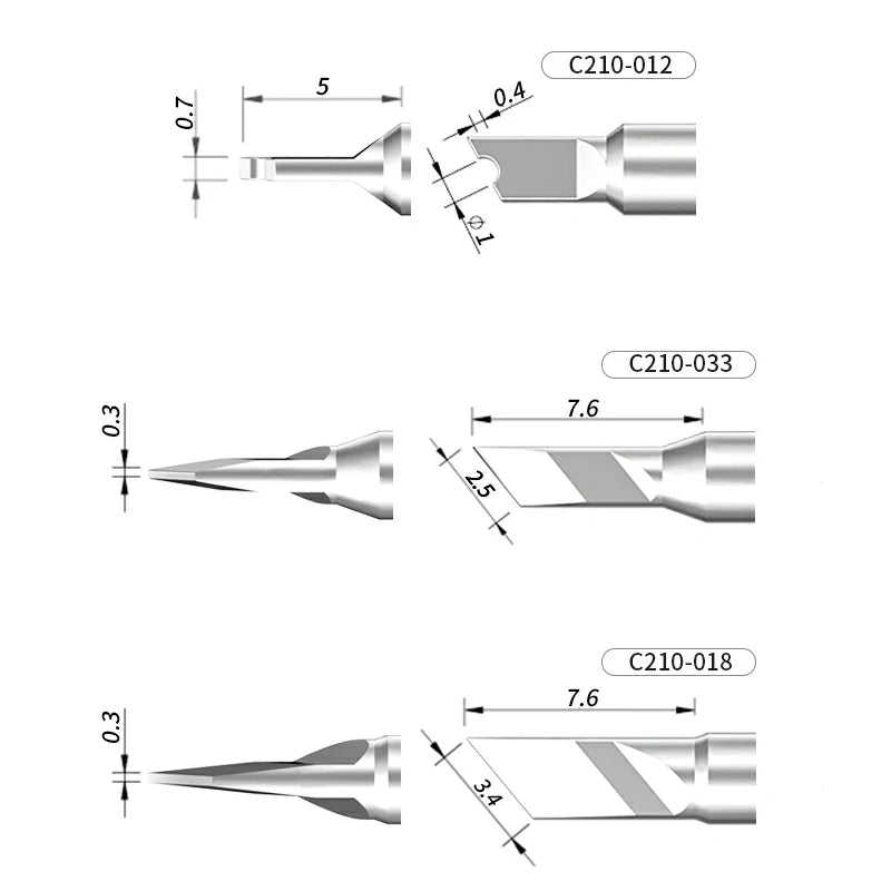 Cargue la imagen en el visor de la galería, AiXun C210 Customized Soldering Iron Tips – High-Performance Replacement for Precision Soldering
