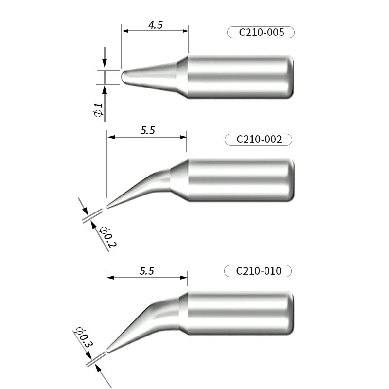 Cargue la imagen en el visor de la galería, AiXun C210 Customized Soldering Iron Tips – High-Performance Replacement for Precision Soldering
