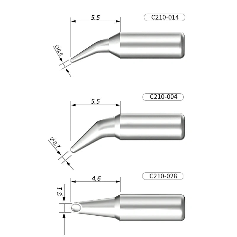 Cargue la imagen en el visor de la galería, AiXun C210 Customized Soldering Iron Tips – High-Performance Replacement for Precision Soldering
