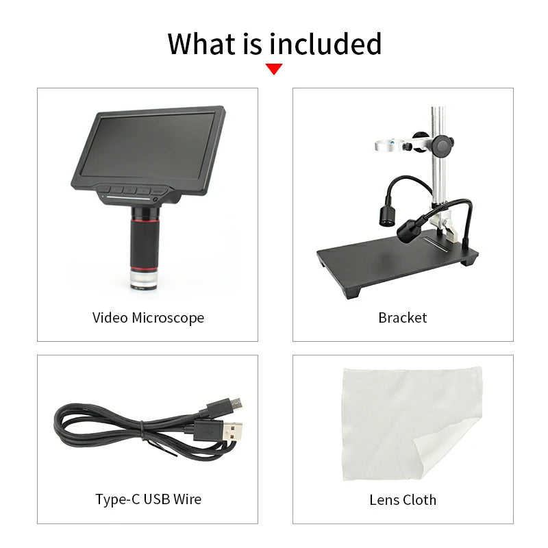 Cargue la imagen en el visor de la galería, AiXun 7-Inch HD Digital Industrial Microscope – Perfect for BGA Rework &amp; Precision Soldering
