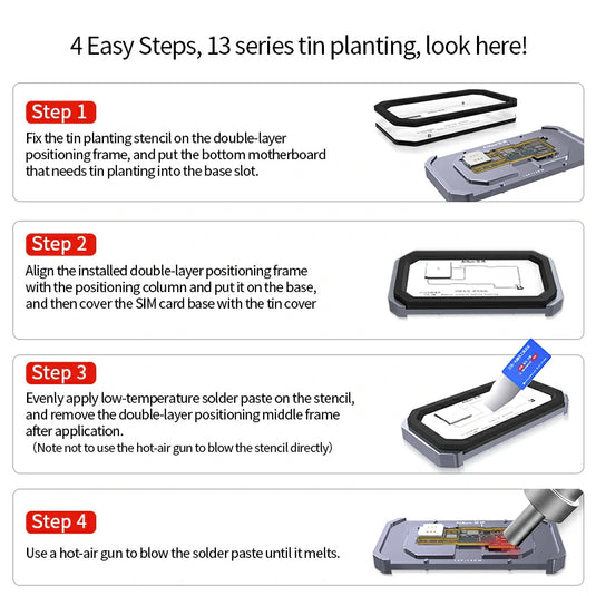 AiXun Z13 Middle Frame Tin Planting Platform – Professional Reballing Tool for iPhone 13 Series