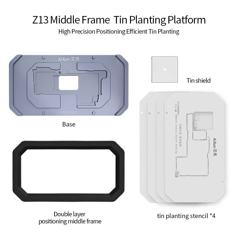 Load image into Gallery viewer, AiXun Z13 Middle Frame Tin Planting Platform – Professional Reballing Tool for iPhone 13 Series
