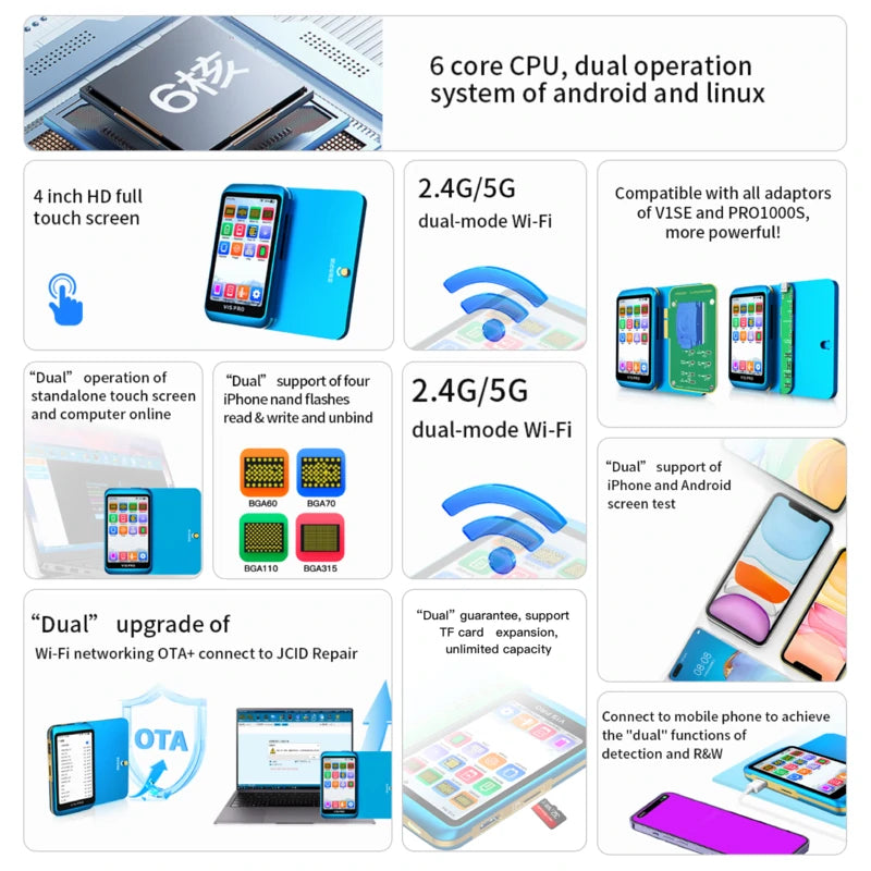 Load image into Gallery viewer, [V1S Pro] JCID Programmer Nand Read and Write Purple Screen Repair for iPhone 6-14PM- JCID
