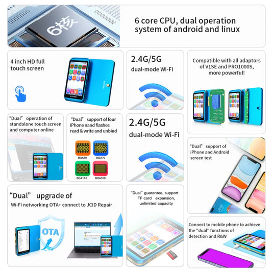 [V1S Pro] JCID Programmer Nand Read and Write Purple Screen Repair for iPhone 6-14PM- JCID