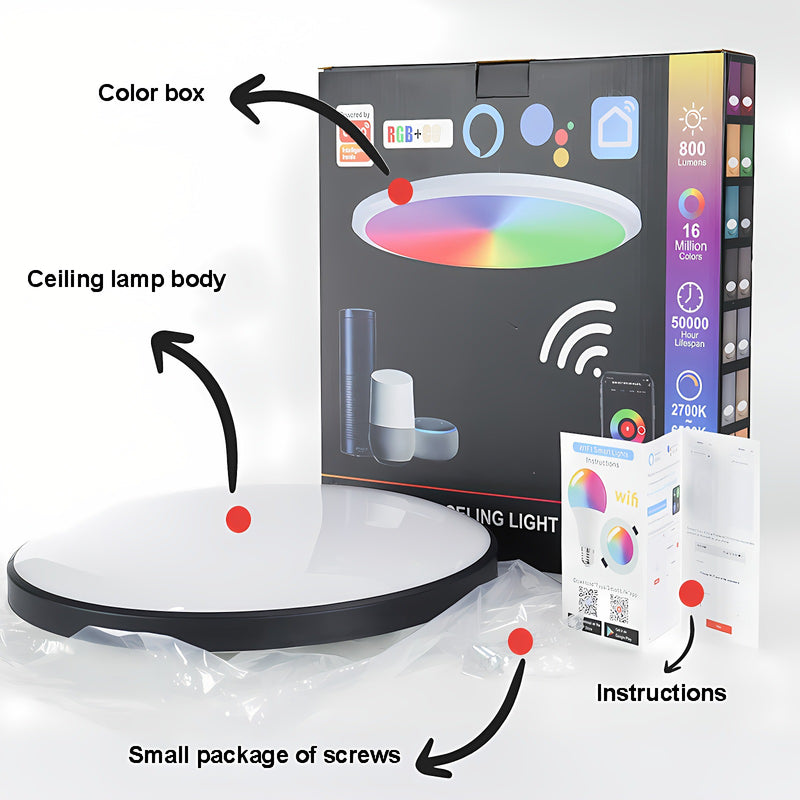 Chargez l&#39;image dans la visionneuse de la galerie, [TUYA Smart Home] RGB Dimmable LED 24W plafonnier contrôle sans fil chambre salon lumière 
