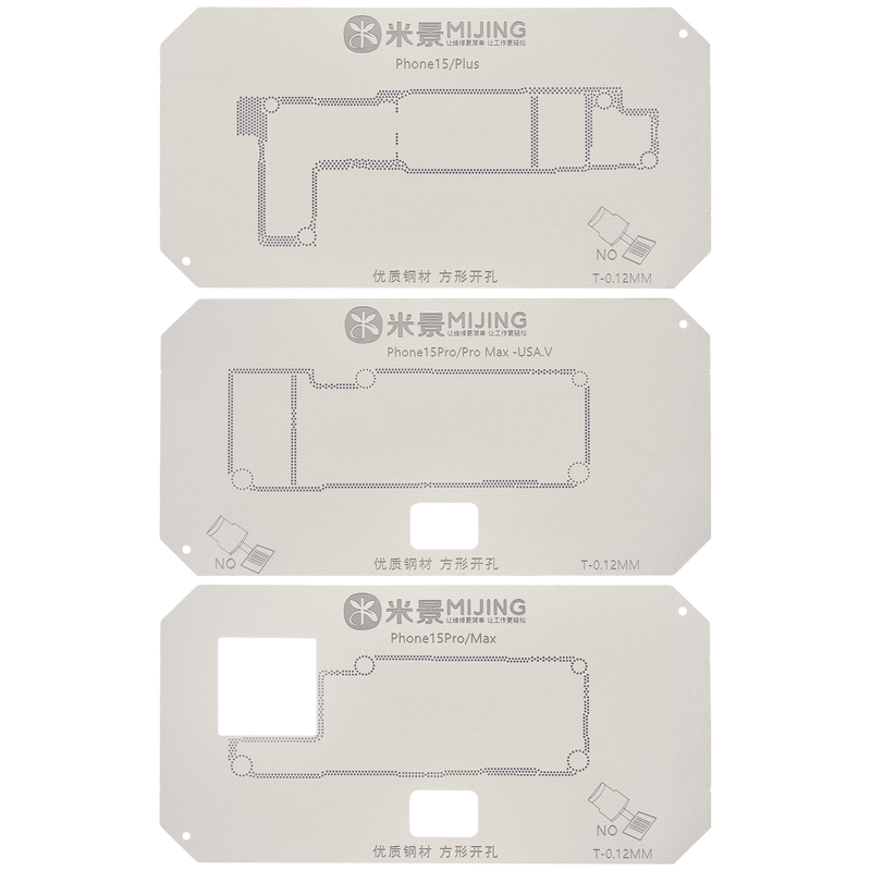 Chargez l&#39;image dans la visionneuse de la galerie, [MiJing] iPhone 15 Series 4 in 1 Fixture Middle Layer Motherboard Reballing Soldering Platform With Stencil
