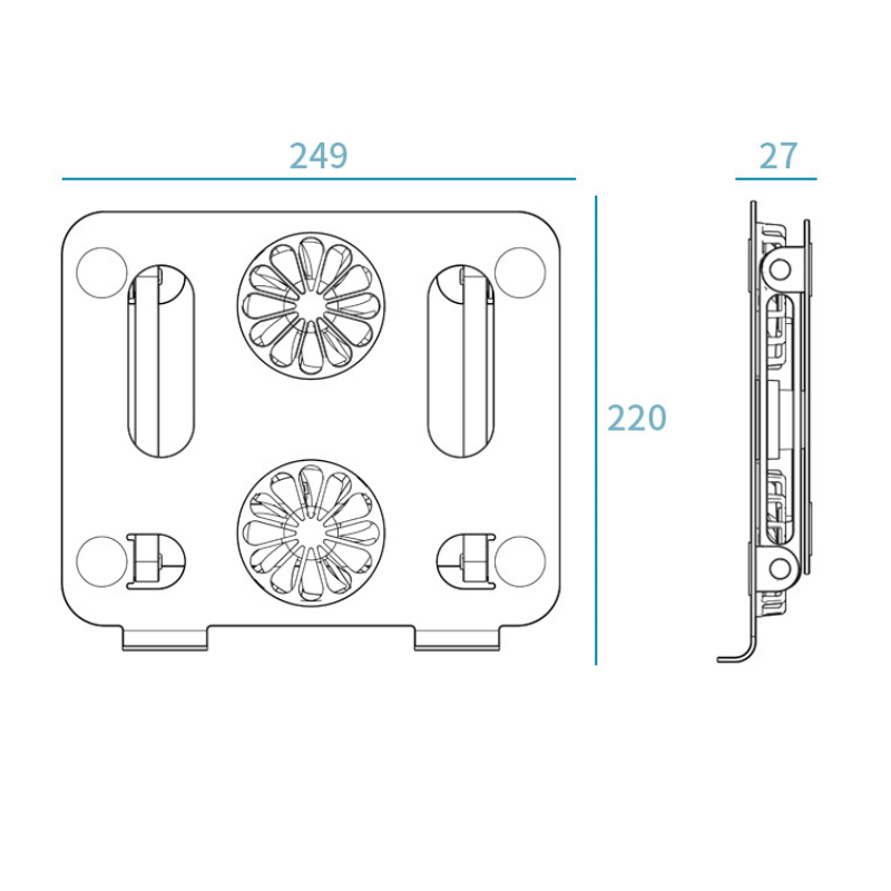 Load image into Gallery viewer, Height-Adjustable Laptop Cooling Pad with Quiet Fan - Perfect for Home or Office
