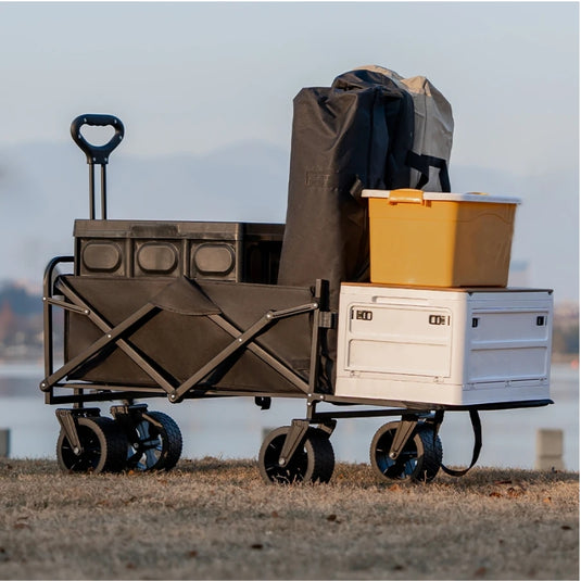 Extender Folding Cart Outdoor Extra Long Utility Large Capacity Wagon Cart Camping Picnic Trolley Beach Collapse Folding Cart