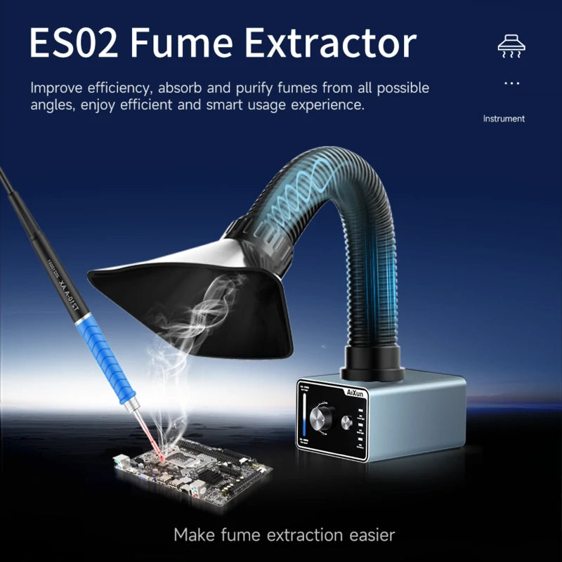 Cargue la imagen en el visor de la galería, [AiXun ES02] Desktop Fume Extractor – Soldering Smoke Absorber with LED Light
