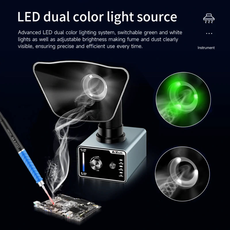 Load image into Gallery viewer, [AiXun ES02] Desktop Fume Extractor – Soldering Smoke Absorber with LED Light
